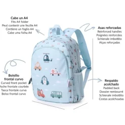 Mochila mediana Vehículos City Cars - Tutete