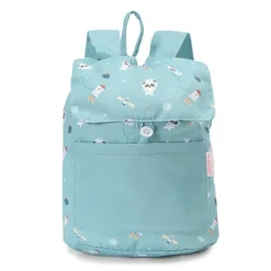 Mochila pequeña tela verde Pandas in Space - Tutete