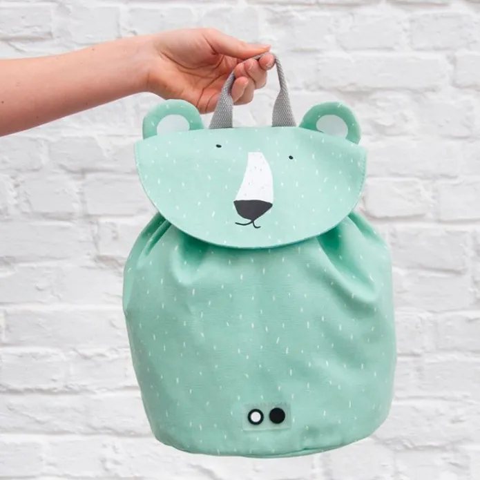 Mochila saco verde menta oso polar - Trixie + REGALO estuche