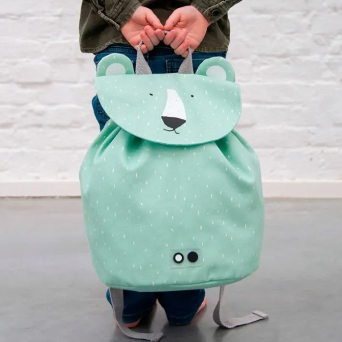 Mochila saco verde menta oso polar - Trixie + REGALO estuche