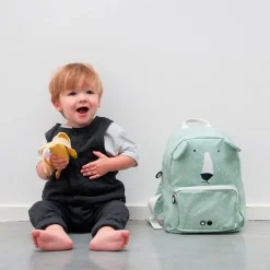 Mochila saco verde menta oso polar - Trixie + REGALO estuche