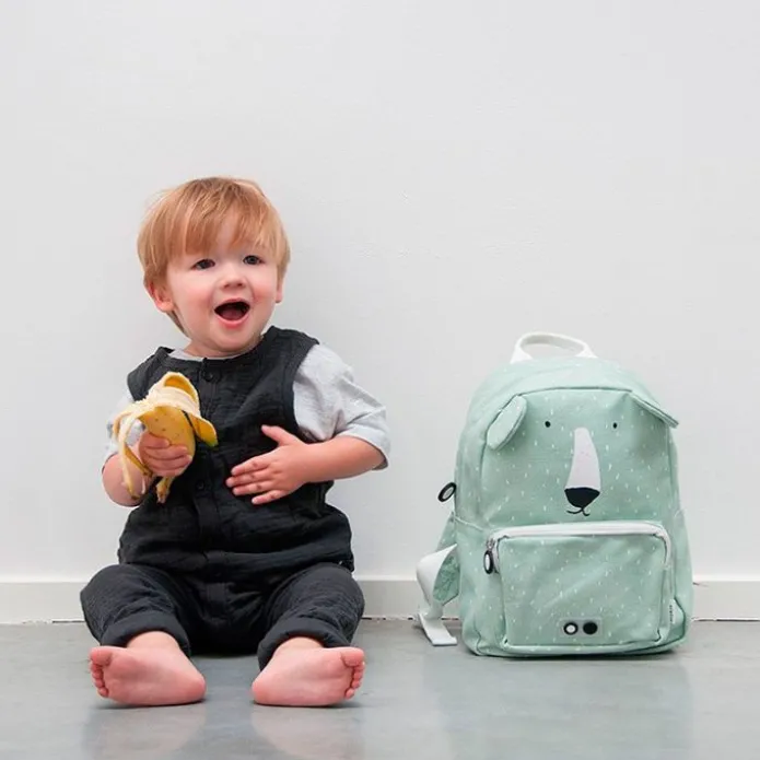 Mochila saco verde menta oso polar - Trixie + REGALO estuche