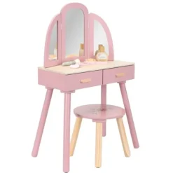 Mueble tocador de madera rosa - Little Dutch