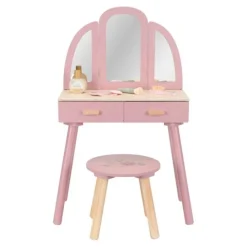 Mueble tocador de madera rosa - Little Dutch