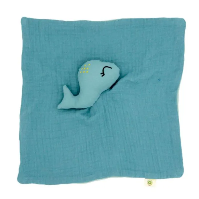 Muñeco Doudou de algodón orgánico Ballena - aPunt Barcelona