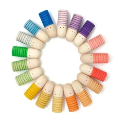 Muñecos Brotes de madera colores arcoíris y pastel (18) - Grapat