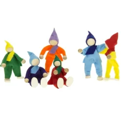 Muñecos flexibles de fieltro y madera Duendecillos del bosque (6) - Magic Wood