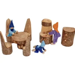 Muñecos flexibles de fieltro y madera Duendecillos del bosque (6) - Magic Wood