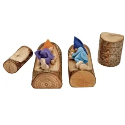 Muñecos flexibles de fieltro y madera Duendecillos del bosque (6) - Magic Wood
