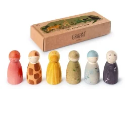 Muñecos Nins® animales de madera The Animal Crew (6) - Grapat