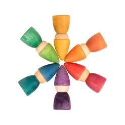 Muñecos Nins® Tomtens de madera de colores arcoíris (6) - Grapat