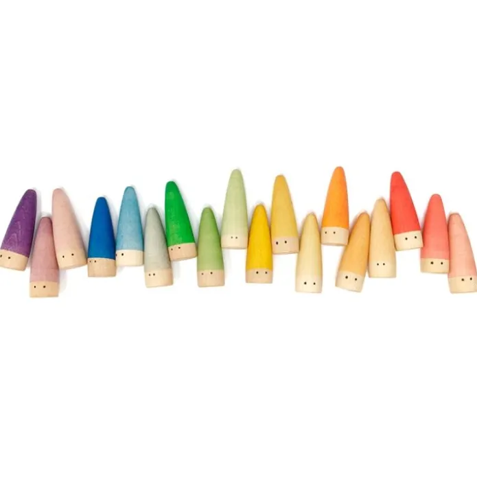 Muñecos Palos de madera colores arcoíris y pastel (18) - Grapat