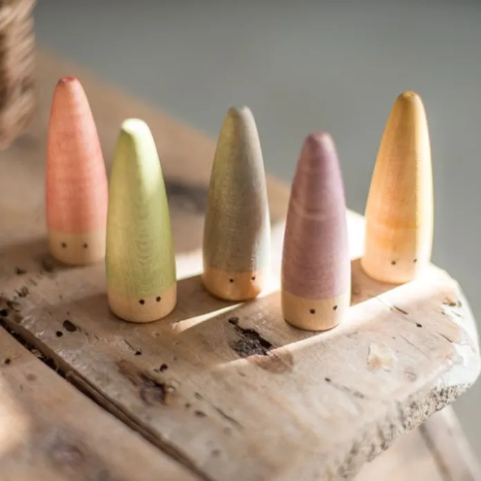 Muñecos Palos de madera colores arcoíris y pastel (18) - Grapat