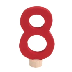 Número 8 clásico de madera granate para calendario anual circular y para espiral - Grimm's