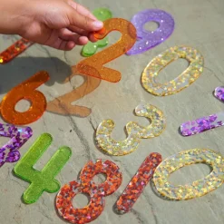 Números de colores con purpurina acrílicos (14) - Tickit