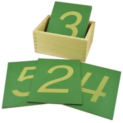 Números de lija con caja de madera - Montessori