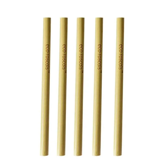 Pajitas reutilizables (5) - Madera de Bambú - Eco Rascals