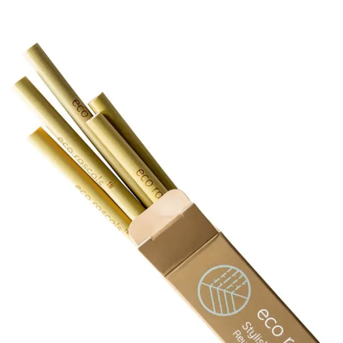 Pajitas reutilizables (5) - Madera de Bambú - Eco Rascals