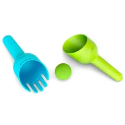 Pala, rastrillo y pelota para arena RakBi azul y verde - Bibio