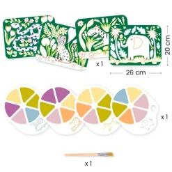 Paletas de pintura y láminas Animales salvajes (4) - Djeco