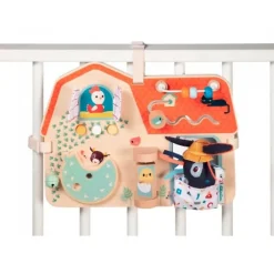 Panel de madera con actividades granja - Lilliputiens