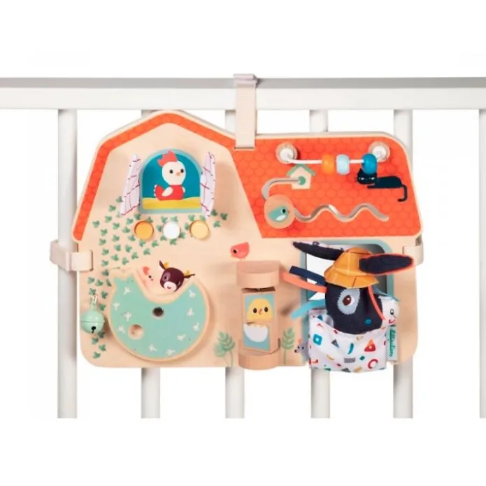 Panel de madera con actividades granja - Lilliputiens