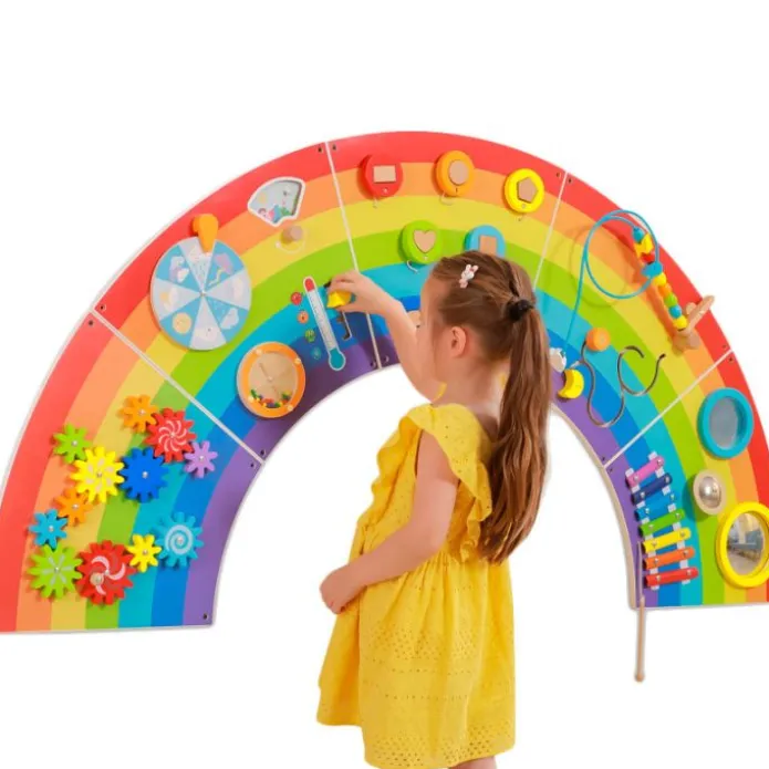 Panel de pared arcoíris con actividades - Viga