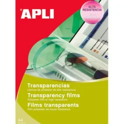 Paquete 100 transparencias A4 para impresoras Láser - APLI