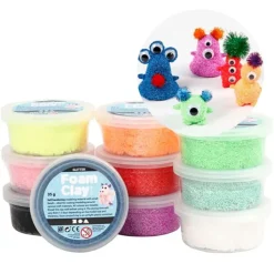 Pasta para modelar de colores con purpurina Foam Clay (10) - Creativ Company