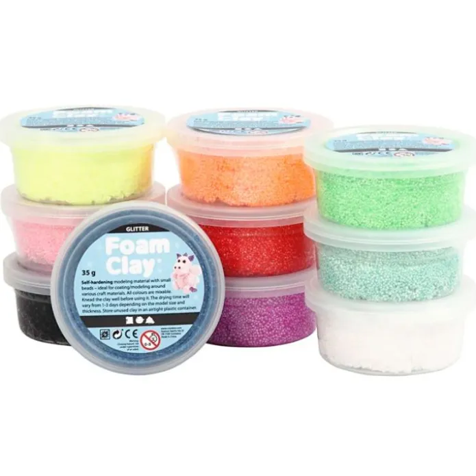 Pasta para modelar de colores con purpurina Foam Clay (10) - Creativ Company