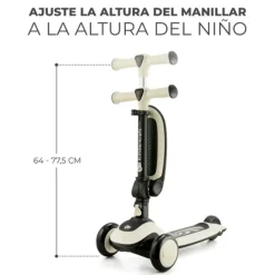 Patinete evolutivo 2 en 1 Halley blanco piedra con luces - Kinderkraft