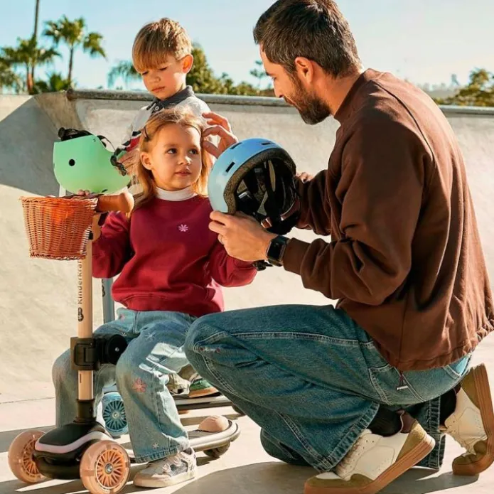 Patinete evolutivo 2 en 1 Raket Up beige con luces y cesta - Kinderkraft