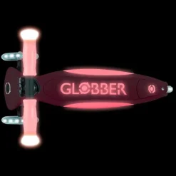 Patinete plegable Elite Glow con luces rosa coral - Globber