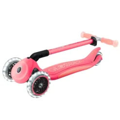 Patinete plegable Elite Glow con luces rosa coral - Globber