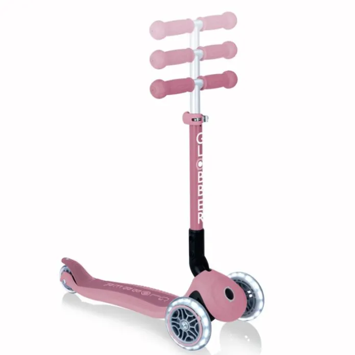 Patinete plegable Junior Foldable Eco rosa pastel con luces - Globber