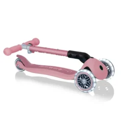 Patinete plegable Junior Foldable Eco rosa pastel con luces - Globber