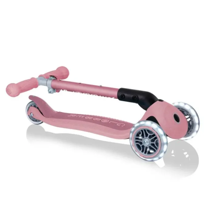 Patinete plegable Junior Foldable Eco rosa pastel con luces - Globber