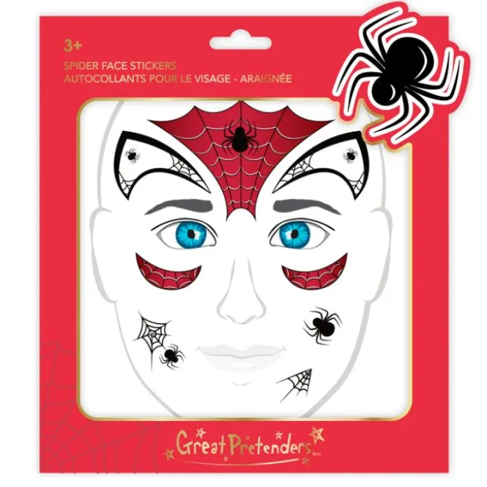 Pegatinas con cristales para la cara araña Spiderman - Great Pretenders