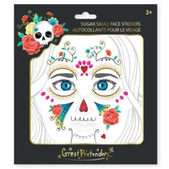 Pegatinas con cristales para la cara calavera Catrina - Great Pretenders