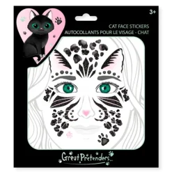 Pegatinas con cristales para la cara gato - Great Pretenders