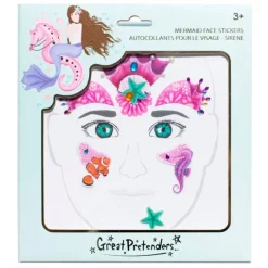 Pegatinas con cristales para la cara sirena - Great Pretenders