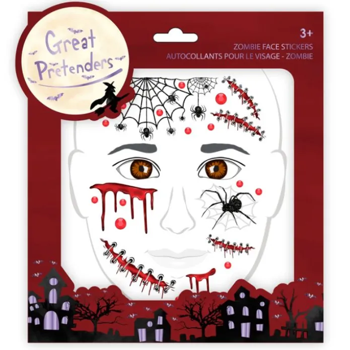 Pegatinas con cristales para la cara zombie - Great Pretenders