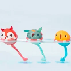 Pelotas para bañera Animales: zorro, dragón y pollo - Lilliputiens