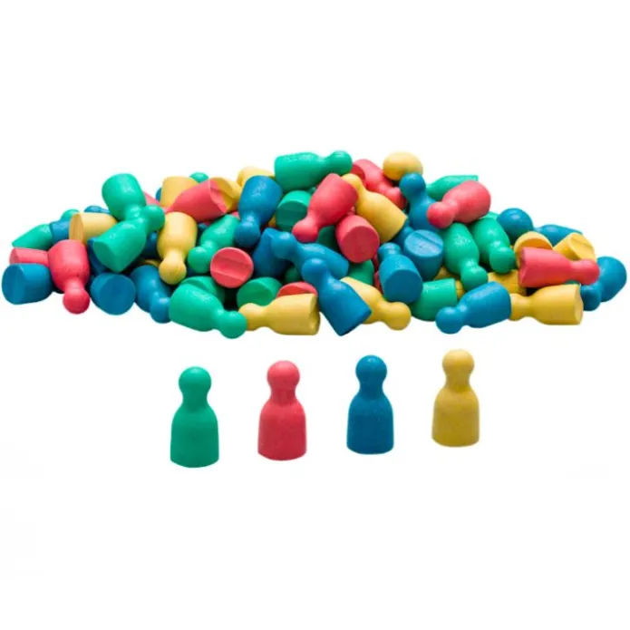 Peones de madera 4 colores (100) - Wissner