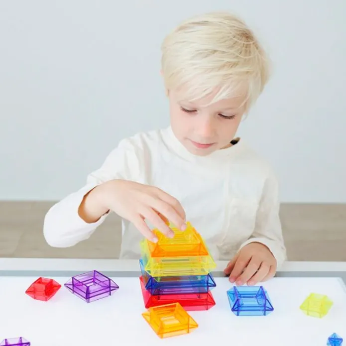 Piezas de colores translúcidos para construir pirámides (25) - Miniland