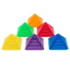 Piezas de colores translúcidos para construir pirámides (30) - Tickit