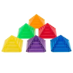 Piezas de colores translúcidos para construir pirámides (30) - Tickit