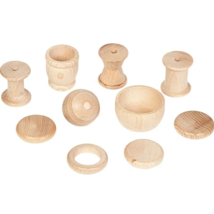 Piezas de madera natural Cesta de los tesoros (10) - Grapat