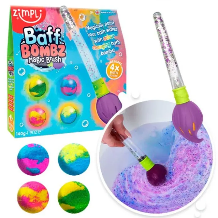 Pincel mágico con 4 bombas de baño - Zimpli Kids