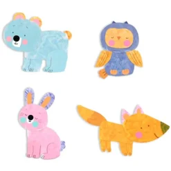 Pintura de dedos y piezas para crear 4 animales - Djeco